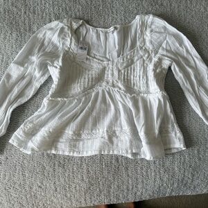 American Eagle Outfitters Textured White Blouse